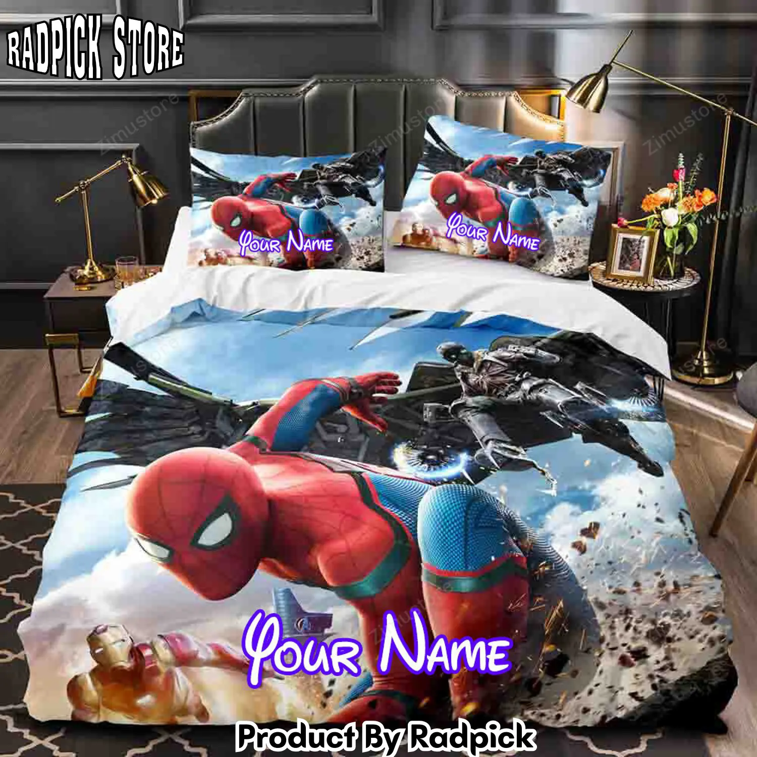 Radpick spiderman homecoming cosplay personalized name bedding sets duvet covers bed sheets5606 rp3272083
